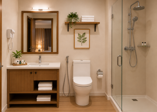 The Grand Walnut Serenity Luxury Bathroom Retreat with Warm Ambient Elegance and Contemporary Spa Inspired Comfort Design gallery