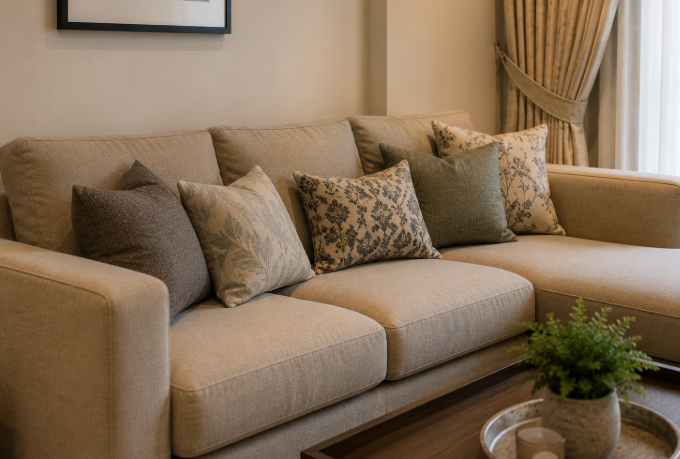 The Warm Walnut Serenity Living Lounge with Modern Minimalist Dining Elegance gallery