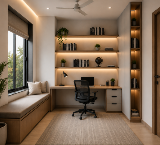The Aureline Grand Modern Minimalist Intellectual Retreat Study Suite