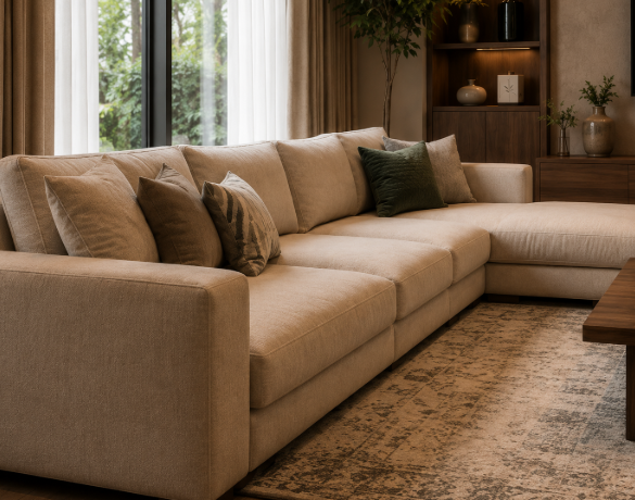The Walnut Ember Harmony Living Lounge with Warm Minimalist Luxury and Contemporary Comfort gallery