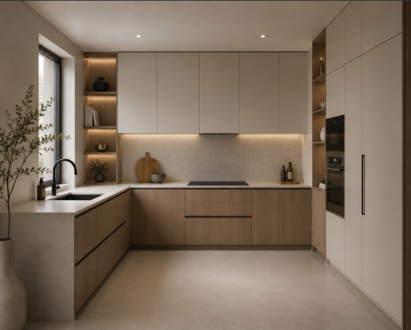 Mocha Mist L-Shaped Kitchen