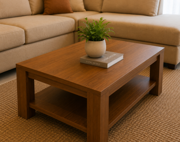 Luxury Contemporary Neutral-Tone Living Room Design with Elegant L-Shaped Sofa, Premium Wooden Coffee Table, Ambient LED Lighting and Sophisticated Modern Entertainment Wall gallery