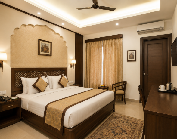 The Royal Amber Heritage Luxury Master Suite with Warm Walnut Elegance