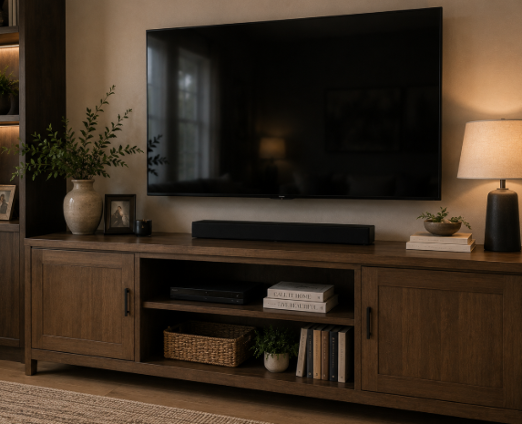 The Grand Walnut Harmony Living Lounge with Warm Ambient Elegance and Contemporary Family Comfort Design gallery
