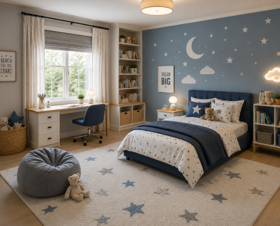The Celestial StarVoyage Luxury Kids’ Space Adventure Bedroom Retreat