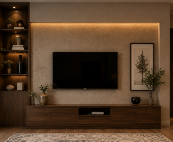 The Walnut Ember Harmony Living Lounge with Warm Minimalist Luxury and Contemporary Comfort gallery