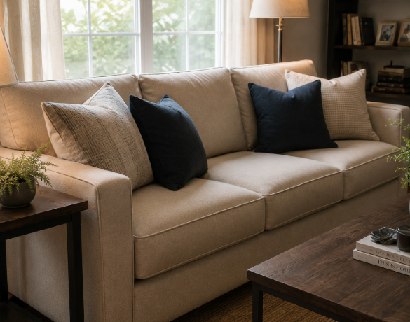 The Grand Walnut Harmony Living Lounge with Warm Ambient Elegance and Contemporary Family Comfort Design gallery